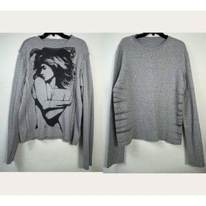 Just Cavalli Reversible Gray Poss. Cashmere Long Sleeve C 48" X Len 27.5" Sz 2X